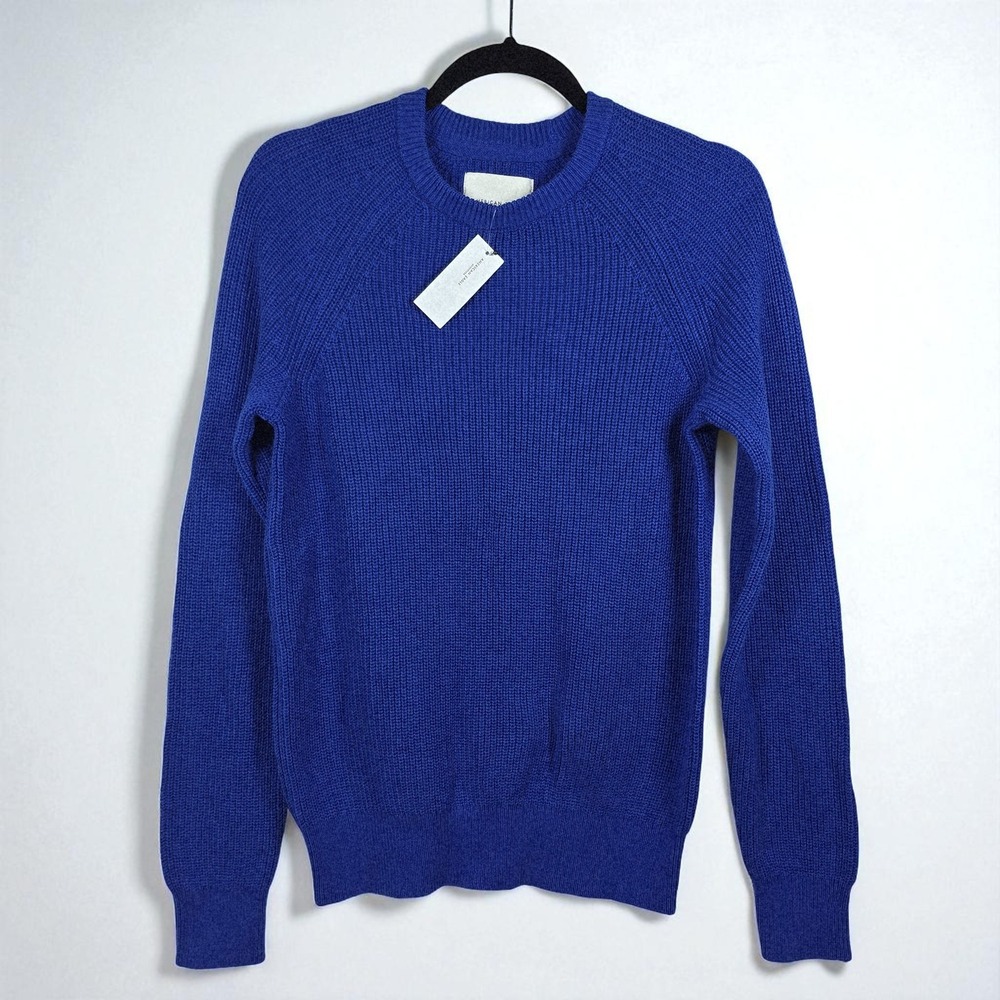 American Eagle Outfitters Sweater Womens Small Blue 100% Cotton Ribbed Knit NWT